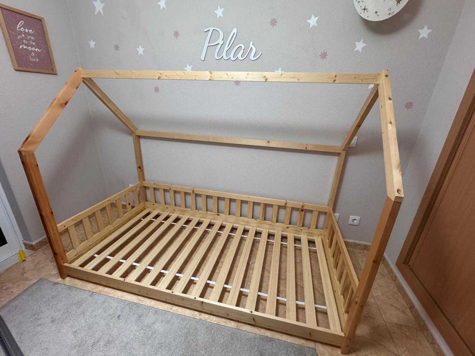 Cama montessori criança carvalho NOVA
