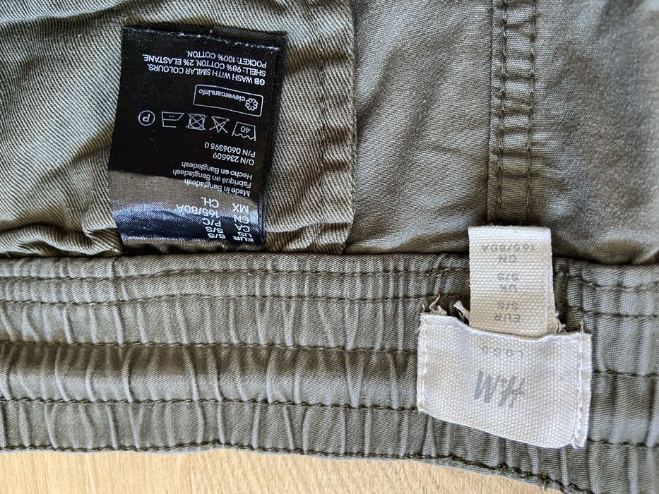 H&M S męskie spodnie khaki joggers cargo brązowe jeansy pas guma