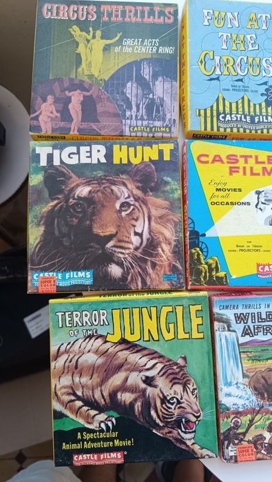 Lote de 12 Vintage Castle Films 8mm / Super 8 Reels (Circus & Wildlife)