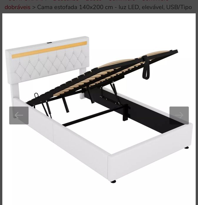 Cama com baú de arrumação