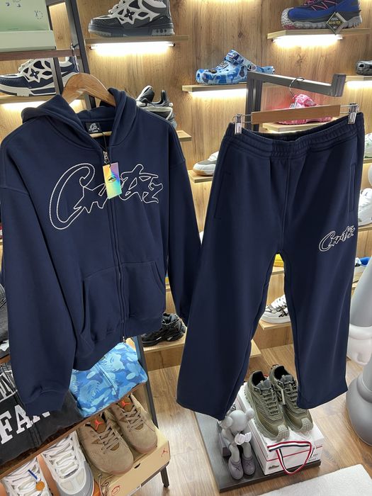 Костюм спортивний Corteiz Logo Thick Stitch Navy Blue