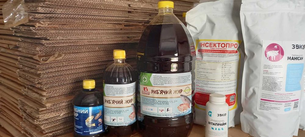 Риб'ячий жир,макуха соєва,олія,ароматизатори та інше