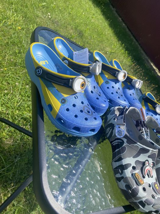 Шльопкі,тапкі,crocs мінйон,minion,бейп,Bape