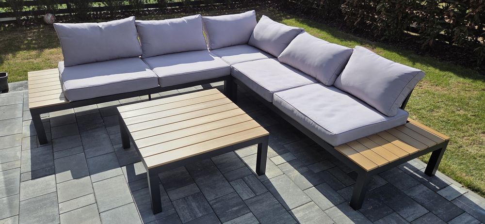 Narożnik tarasowy aluminiowy  + pokrowiec, OKAZJA! Na gwarancji!