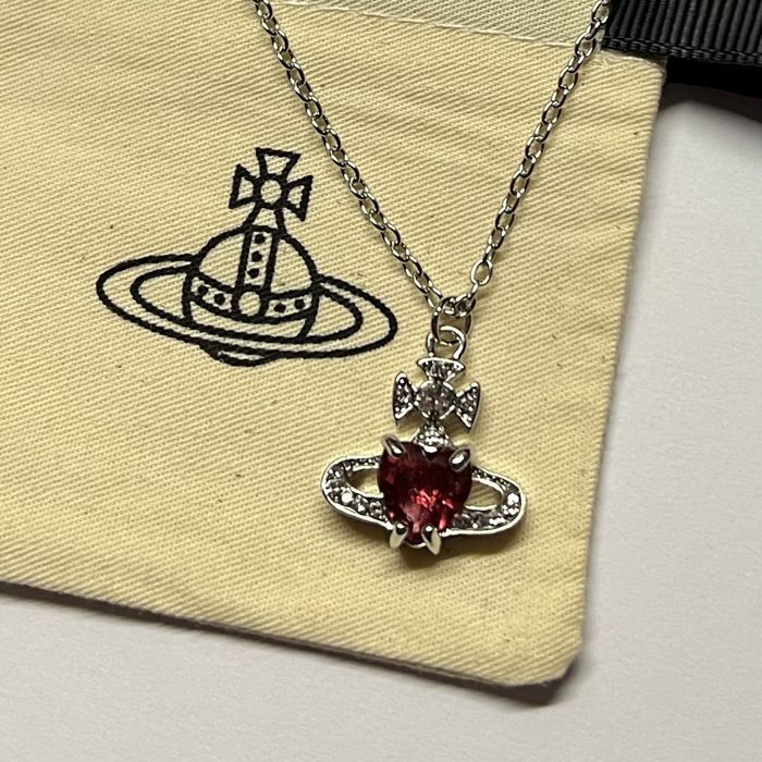 Підвіска серце срібна рожева червона Vivienne Westwood Heart вівʼєн вествуд хром хартс