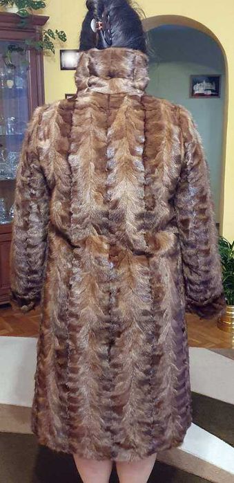 Futro z norek brązowe stan bardzo dobry rozm. L