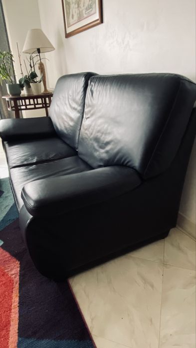 2 Sofas em pele verdadeira