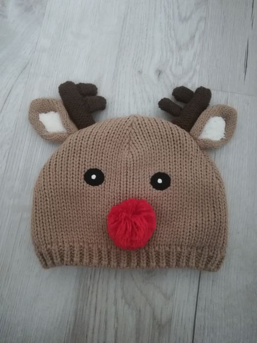 Czapka świąteczna, reniferek. Nowa.