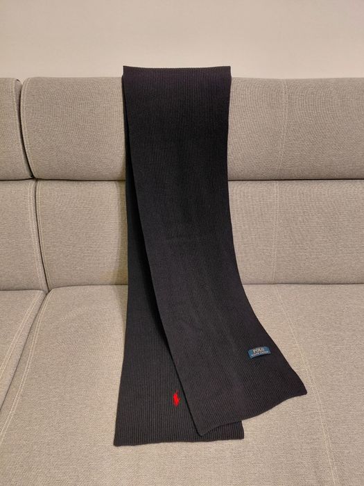 Dostawa gratis szal męski Polo Ralph Lauren granatowy bawełniany