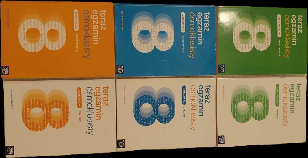 Teraz Egzamin 8 KLASA - Pakiet 6 książek - Mat., PL, Ang. - SUPER CENA