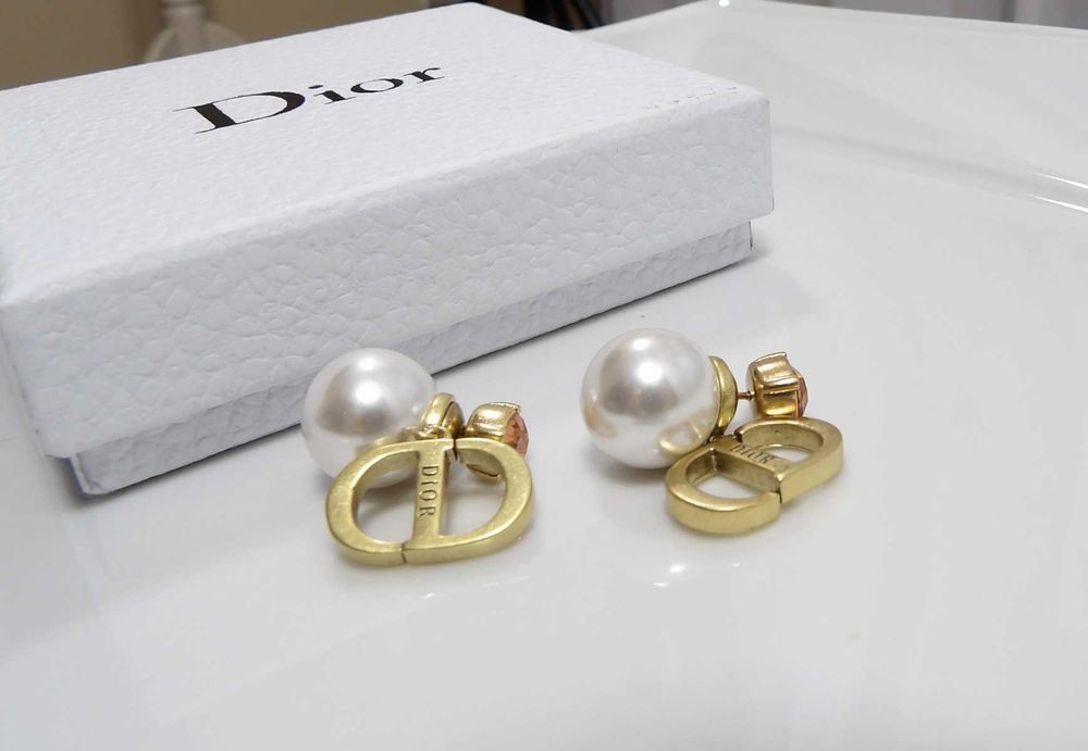 Perła, zawieszka, kryształ-kolczyki Dior