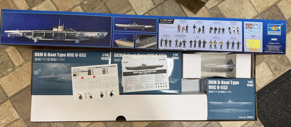 Сборная модель 1/48 Немецкая подлодка DKM типа VIIC U-552 Trumpeter 06801