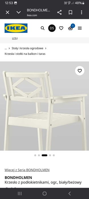 Zestaw mebli ogrodowych ikea drewniane białe technorattan