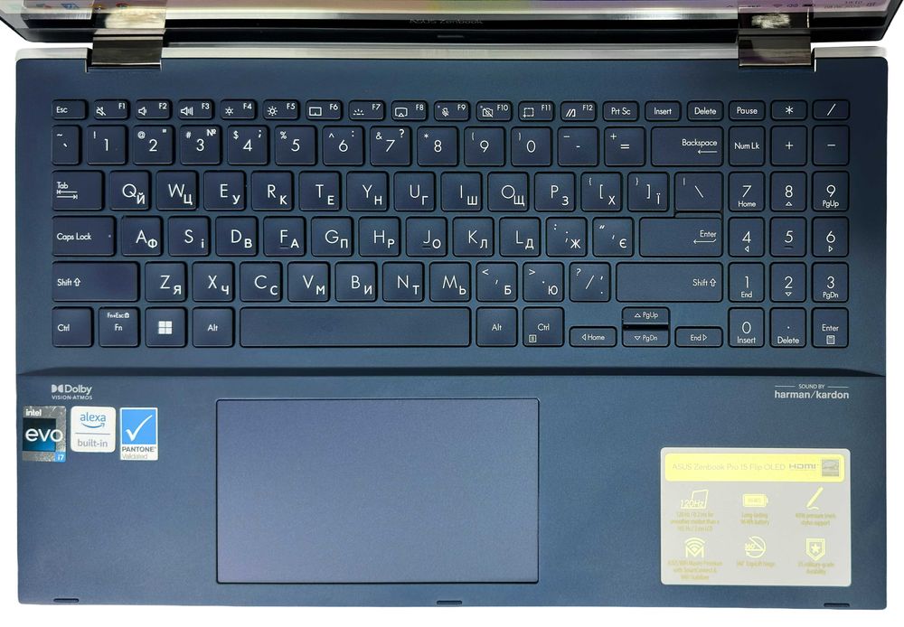 Ноутбук Asus ZenBook Pro 15 Flip OLED: Core i7-12700H/16 ГБ/SSD 512ГБ/15.6" OLED, 120 Гц, Сенсорний