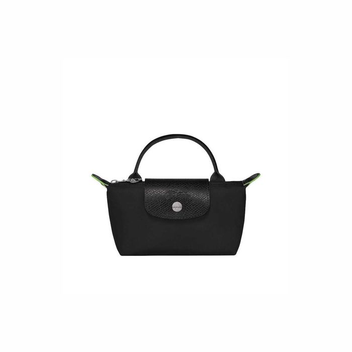 Сумка Longchamp Le Pliage Green Mini Pouch Gunmetal Bag Black