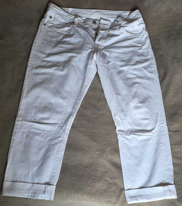 Levi’s 501 CT białe jeansy damskie 30/32, tapered fit, selvedge denim