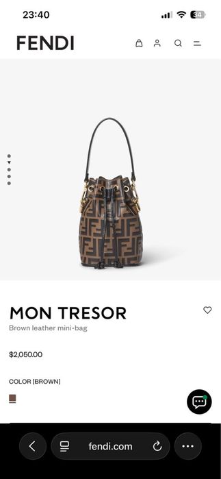 Сумка Fendi Mon Tresor brown leather mini-bag оригинал