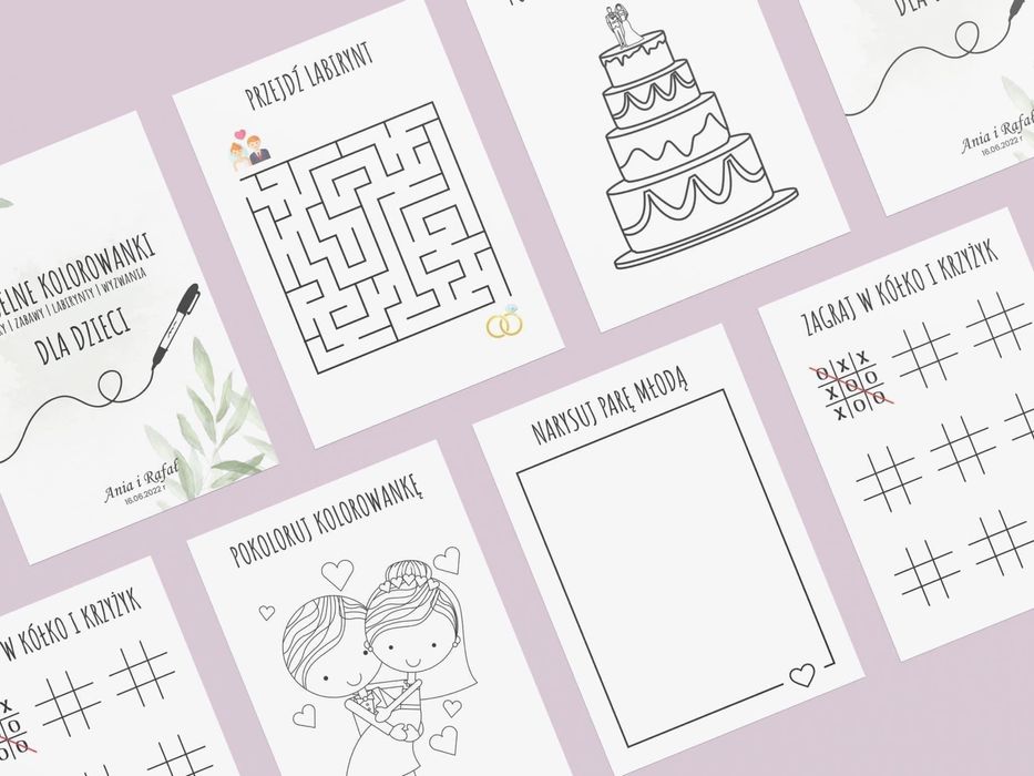 Malowanki Kolorowanki Ślubne Weselne - oryginał