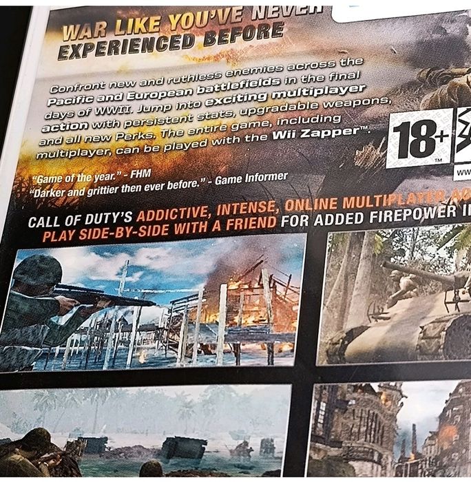 Call of Duty: World at War Nintendo Wii PAL CIB Completo c/ Manual