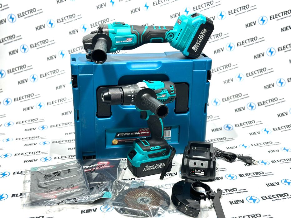 Набор 2в1 Шуруповерт+болгарка Grand ДА 20/13UBL + МШУ 20BL 2акм/4Ам