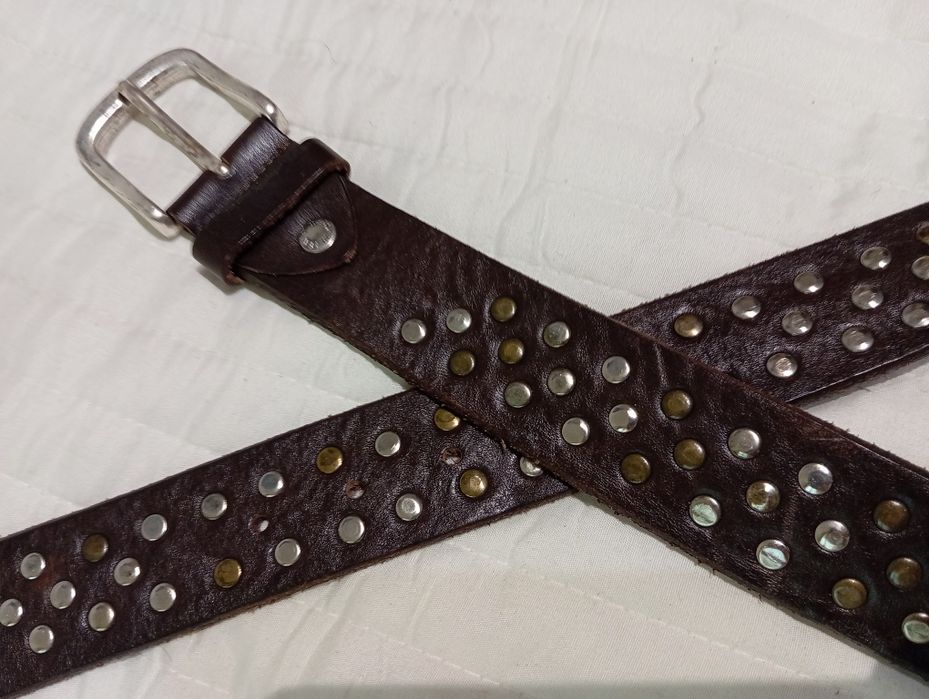 Włoski pasek skórzany regulowany