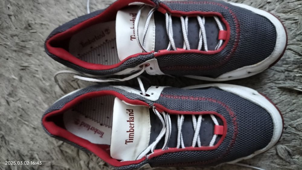 Damskie Timberland 27640 Białe Szare Skórzane Trenerki