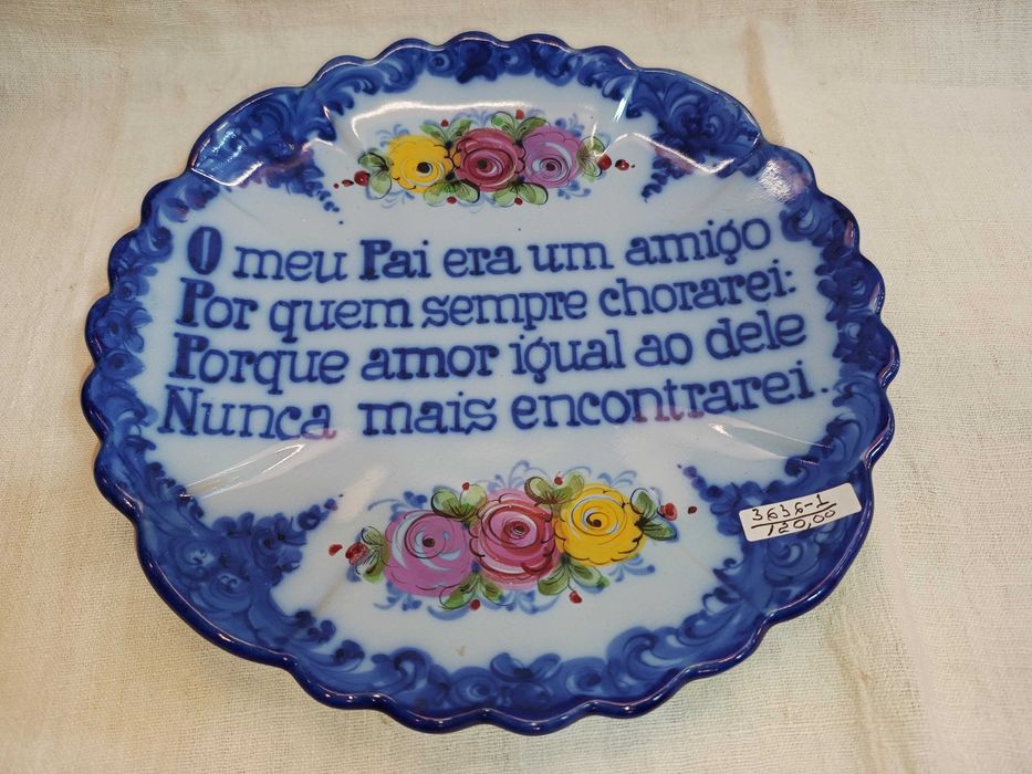 Prato Alcobaça Com Dizeres