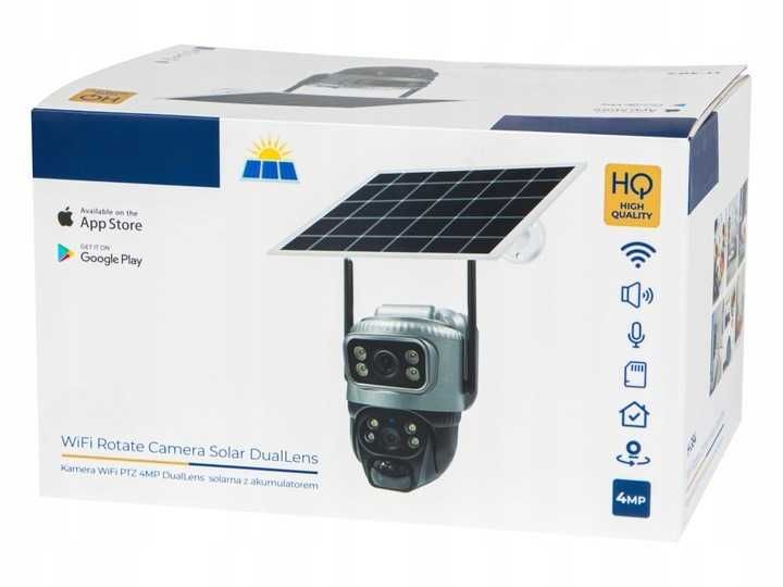 SOLARNA Kamera DWA obiektywy obrotowa bezprzewodowa WiFi wodoodporna