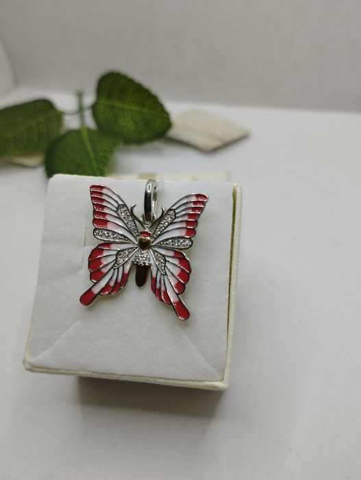 Srebrny wisiorek, motyl, próba 925