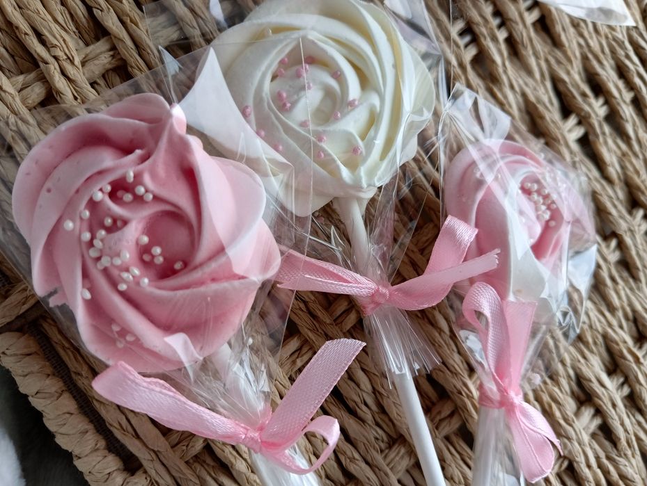 Lizaki bezowe komunia podziękowania urodziny  urodziny a