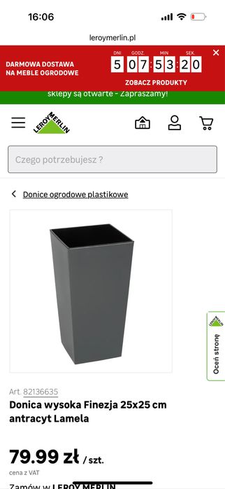 Zestwa 3 donic kwietnik  z wkladem antracyt okazja donica taras