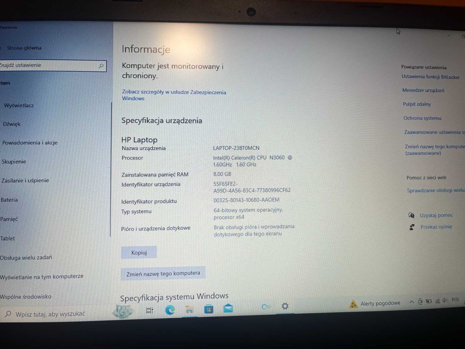 Laptop  HP 1TB/8GBram