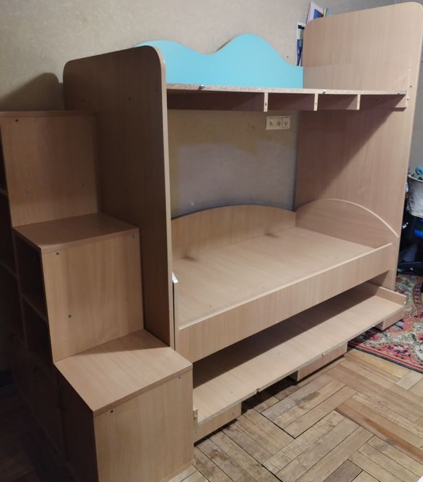 Дитяче двоярусне ліжко з комодом-сходами (під розбірку)