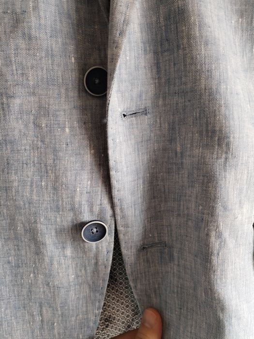 Blazer linho azul claro tam L_ Eur 50