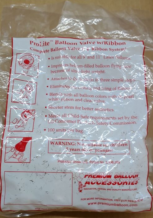Válvula de reutilização para Balões