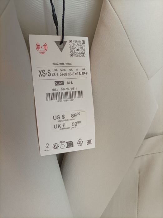 Піджак Zara оверсайз S