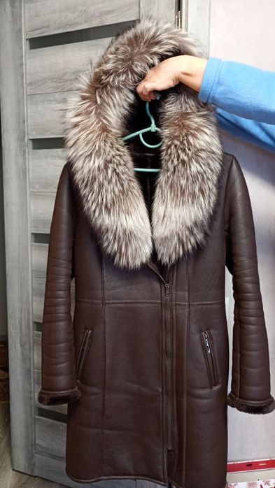 Женская дублёнка чернобурка