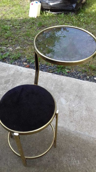 Retro krzeslo-stolik kawowy z lat 70 tych