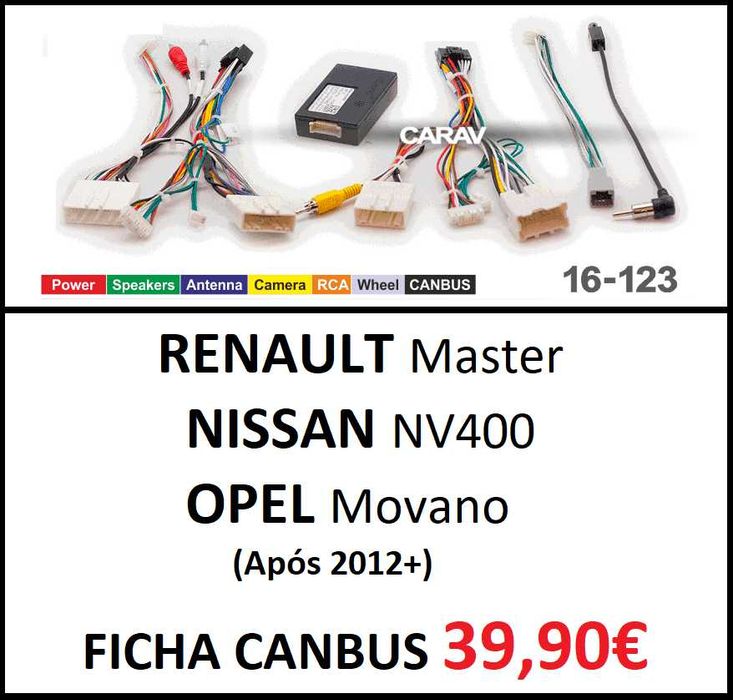 Rádio 2DIN • RENAULT Master • OPEL Movano • NISSAN NV400 • Android