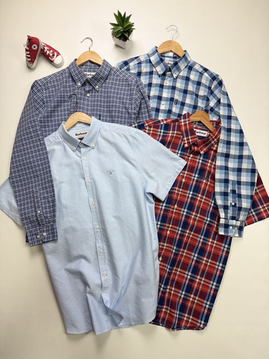 Рубашка с довгим и коротким рукавом Barbour Oxford Gingham Highland Nickwell Tailored Fit Shirt size S, M, L, XL