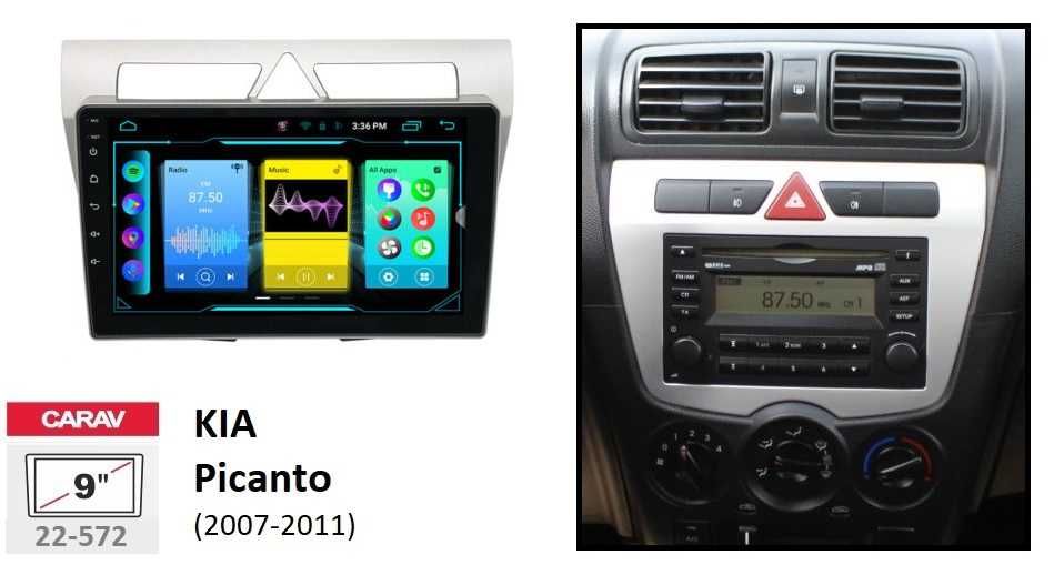 (NOVO) Rádio 2DIN • Kia PICANTO (2004 até 2017) • Android GPS [4+64GB]