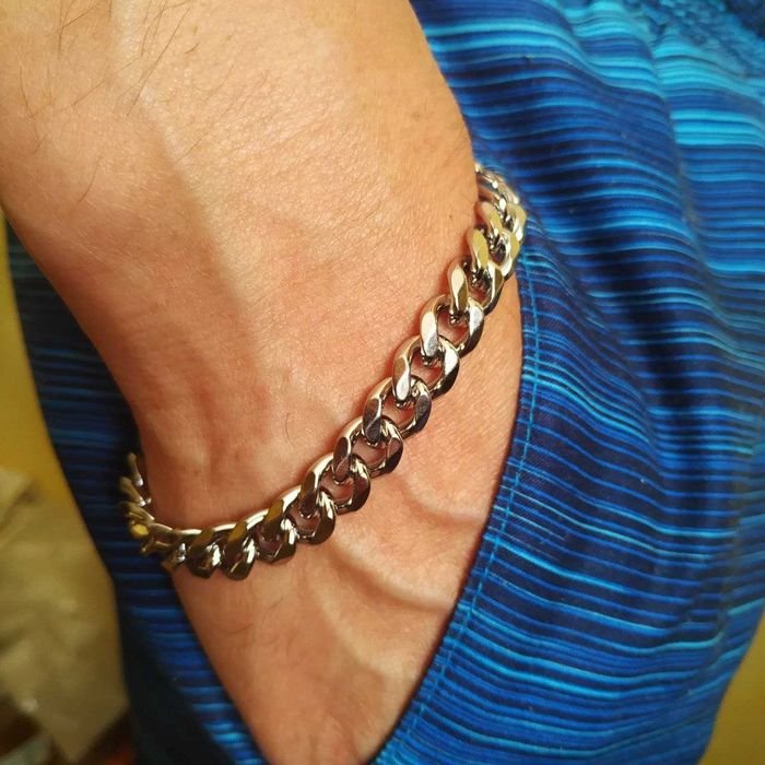 Набор: цепочка и браслет из нержавеющей стали. Кубинское плетение