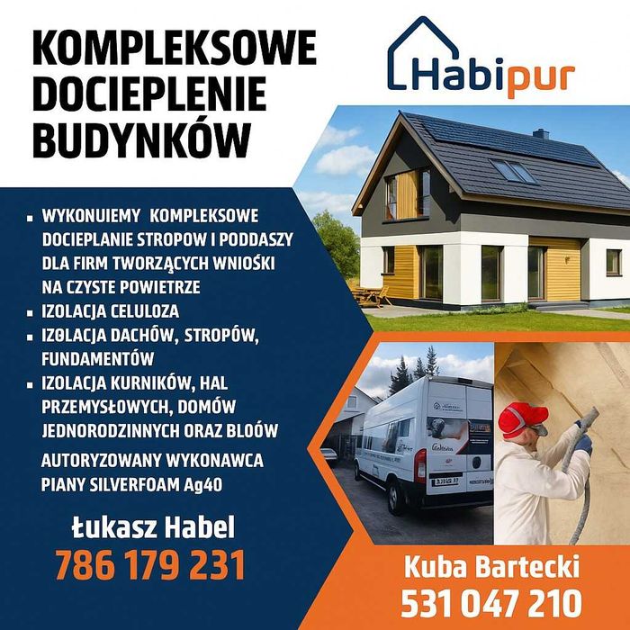 Piana pur ocieplenia poddaszy, stropów, ścian. Ocieplenia celulozą