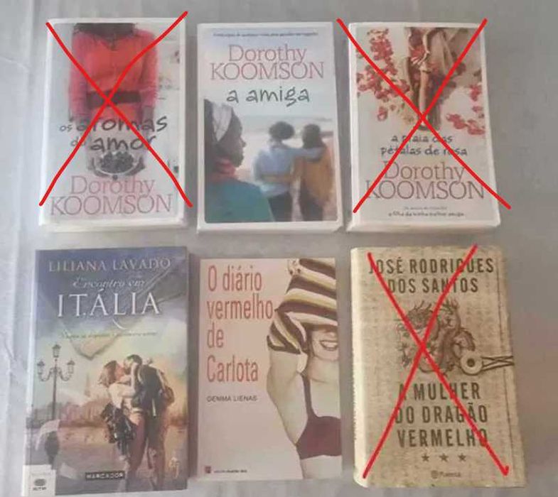 Livros Dorothy Koomson, Lesley Pearse, Nicholas Sparks, Judith McNaugh