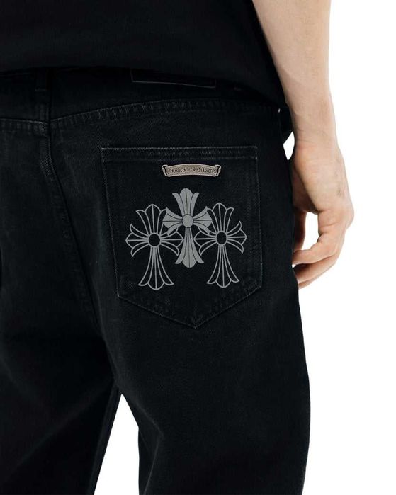 Джинси Chrome Hearts Jeans with Cross Black CH123-BK