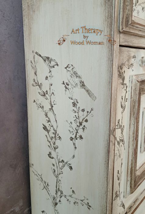 Szafka na buty biala ptaki