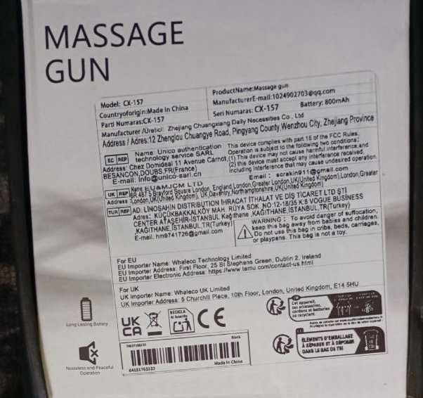 Електричний перкусійний масажер пістолет для тіла massage gun