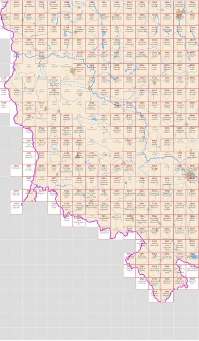 (Meßtischblatt) 1890 -1945  Reprint wszystkie arkusze map 1:25000.