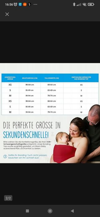 Bonding top Hoppediz M do kangurowania noszenia niemowląt