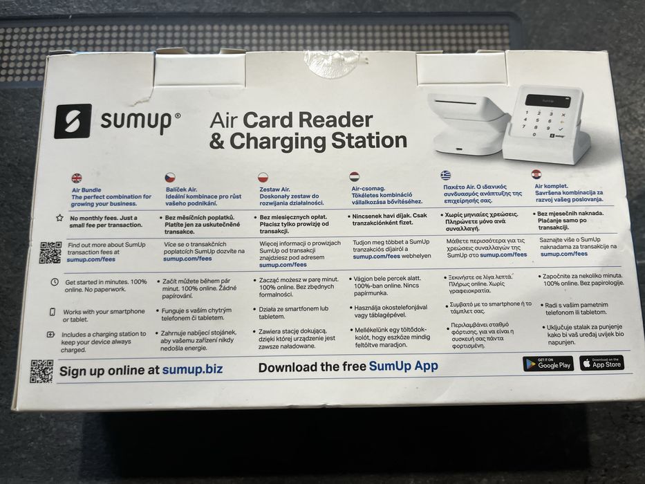 Terminal płatniczy SUMUP Air card reader + stacja ladujaca